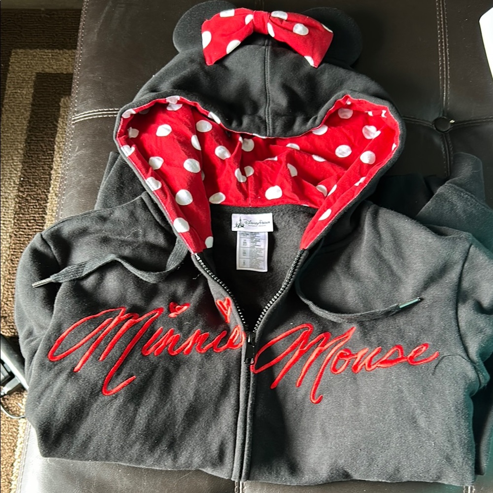 Disney Minnie Mouse Zip-Up Jacket Black and Red